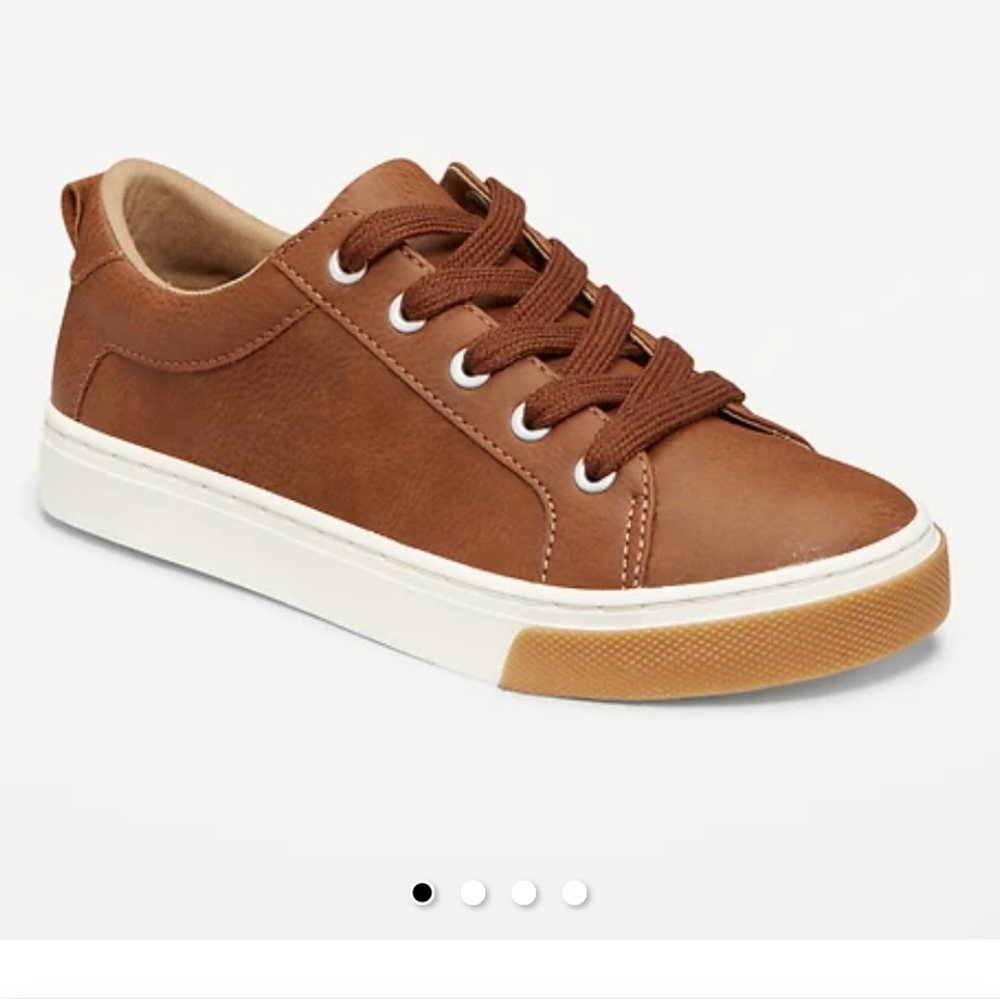 Kids Brown Casual Lace-Up Sneakers